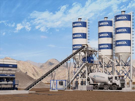 CONCRETE BATCHING PLANT 90 m3 - TWINSHAFT MIXER 