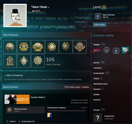 CS2 Steam nalog + FaceIt lvl10, VREDI POGLEDATI