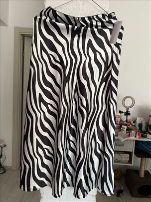 Satenska dugačka zebrasta suknja S
