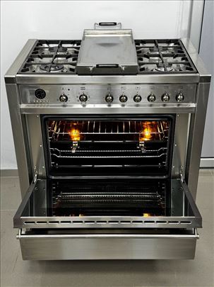 Smeg kombinovani šporet 90cm sa GRILL-om -INOX-