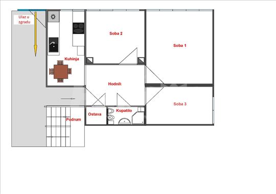 Izdajem stan 60m2, Dvoiposoban, B. Jerković.