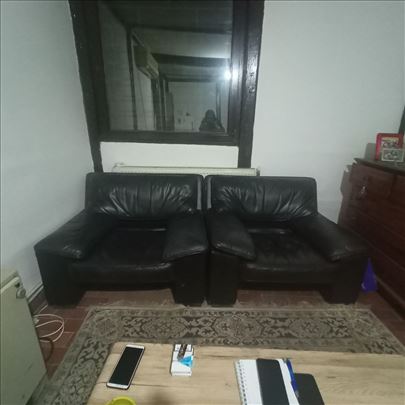 2 kožne fotelje 
