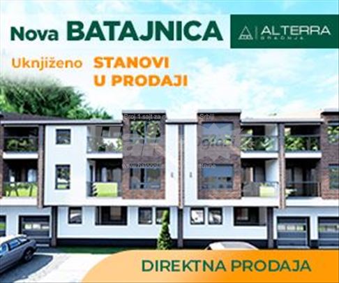 NOVOGRADNJA, uknjižen stan,47m2-Nova Batajnica