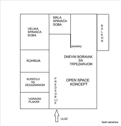 Jedinstveno u ponudi, 3.0, 80(T), svetao, kamin