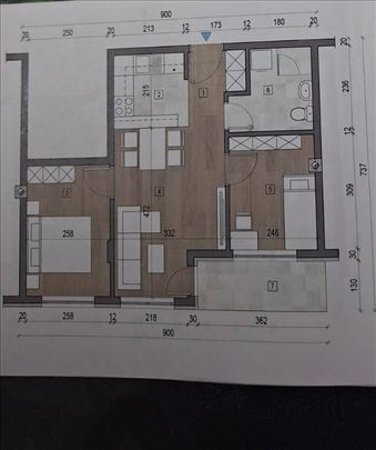 Novi lux stan u izgradnji,  2 spavace sobe 