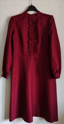 Vintage unikatna haljina sa volančićima vel. M 