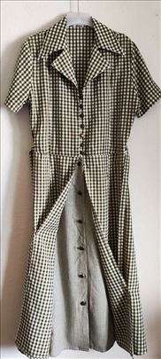 Vintage karo haljina na kopčanje 36/38