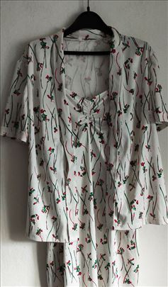 Vintage unikatni komplet haljina i kardigan vel. L