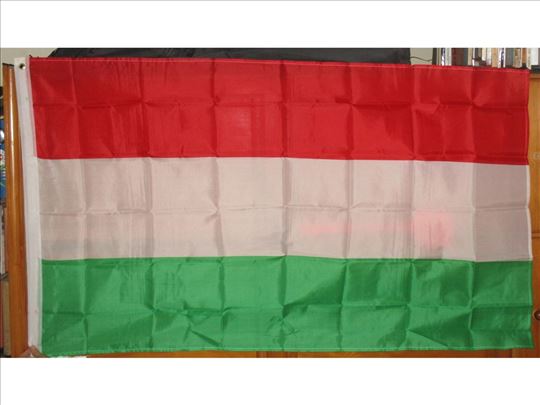 Zastava Mađarske sa grbom