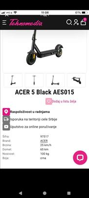 Acer električni trotinet