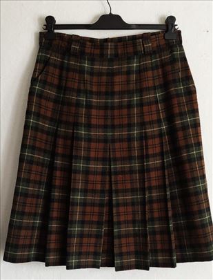 Vintage karo suknja sa faltama vel. L 