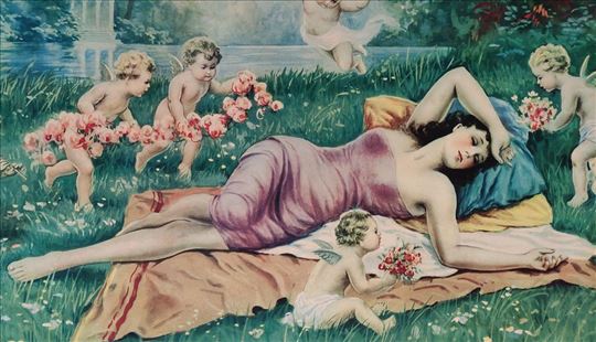 Vintage reprodukcija "Vesnica Proleca" - A. Collin