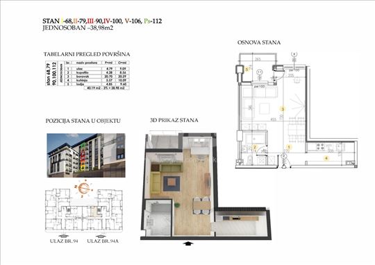 ''Marmil'' Medak - jednosoban stan 39 m2
