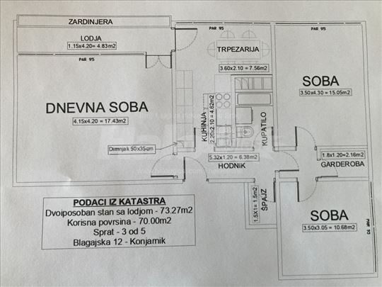Zvezdara, Konjarnik, Blagajska, 2 1/2 soban, 73m2 
