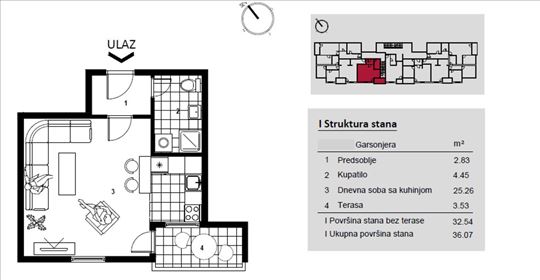 Beograd, Batajnica, Stan, 1.0, 36m2