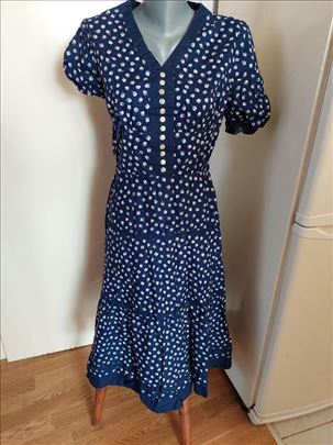 Teget letnja haljina sa printom cvetića 44       