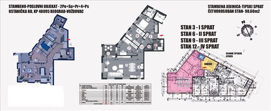 U izgradnji, Ustanička, 98,60m2, II sprat