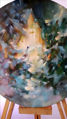 Umetnička slika "Zima" akril na platnu