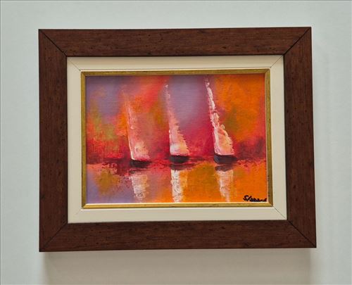 Ulje na kartonu - Jedrenje, slika broj četiri