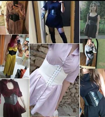Ženski beli pojas - kaiš S/M