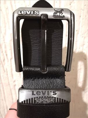 Novi muški kožni markirani kaiš Levis u crnoj boji