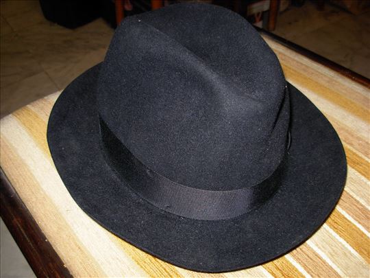 Kolekcionarski  crni šešir Burselon Silk, 56