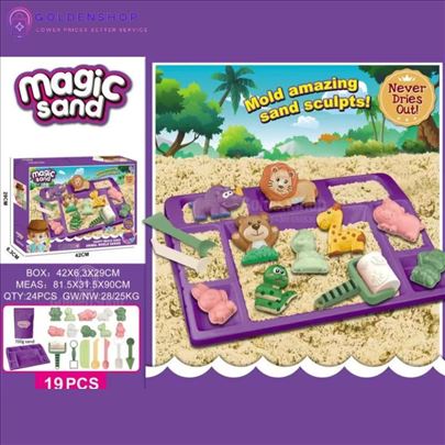 Dečiji DIY set magičnog peska sa kalupima životinj