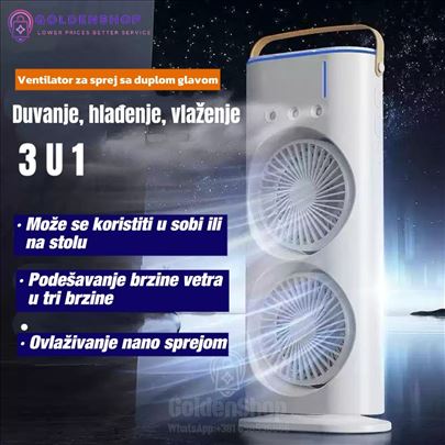 LED klima sa dva ventilatora i ovlaživačem vazduha