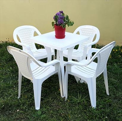 4 stolice valerija i sto 60x60cm, novo, akcija