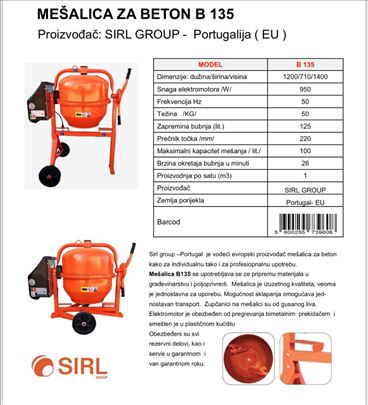 Mešalica za beton SIRL