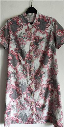 Vintage unikatna lanena haljina vel.M
