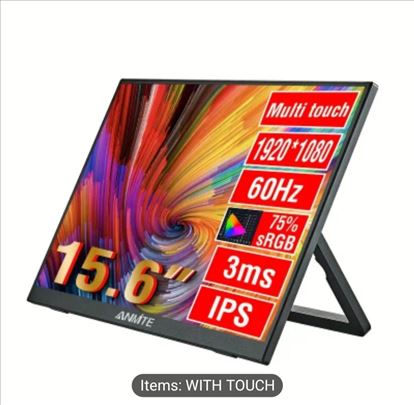 Anmite 15.6" IPS Touchscreen monitor - novo