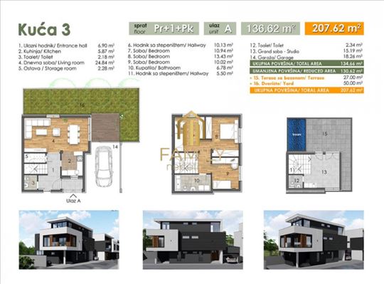 Moderna kuća sa bazenom na Karagači – 208m², garaž