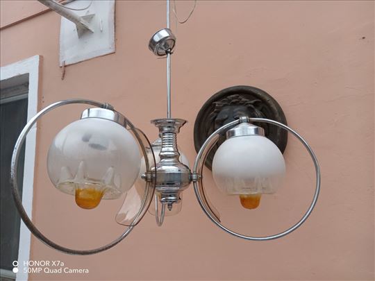 Retro stari luster sa duvanim staklom 