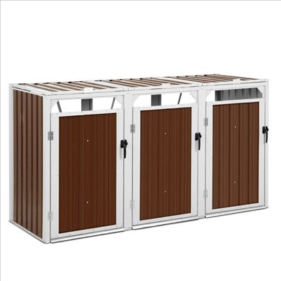 Uniprodo Kanta za smeće otpatke 3x240l Braon