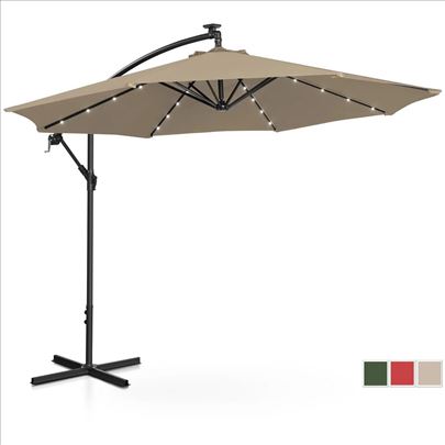Uniprodo suncobran sa LED osvetljenjem Ø 300 cm