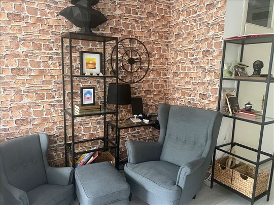 Ikea Strandmon fotelja i tabure