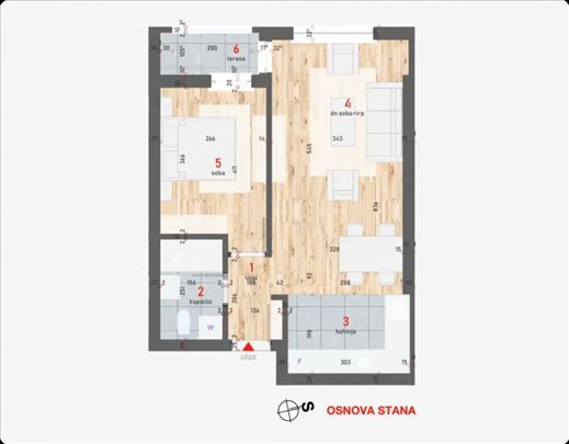 Moderan dvosoban stan od 45m² sa uličnom orijentac