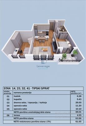 Mladenovac, novogradnja, Tozino Voće, 61.65 m2
