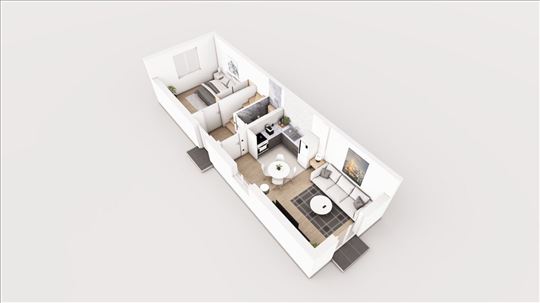 Troiposoban stan sa dvorištem od 60 m2!