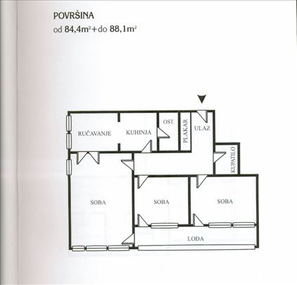 Blok 45,Kod škole i vrtića,2.5,90m2,lođa,4/13