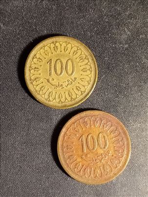 Tunis 100 Millimes 2 komada