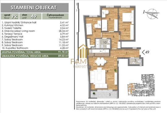 Četvorosoban stan od 89m2 na prodaju nedaleko od F