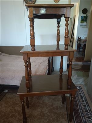 Set stočića,3 komada od drveta