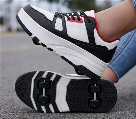 Patike roleri 2u1, crno/crvene/bele, ima brojeva