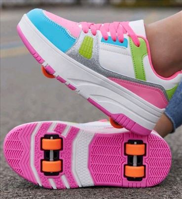 Patike roleri 2u1 šarene pink, ima brojeva
