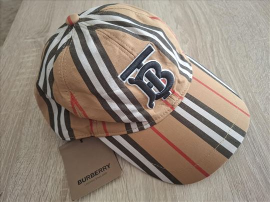 Burberry Beige Cotton Baseball Cap  NOVO 