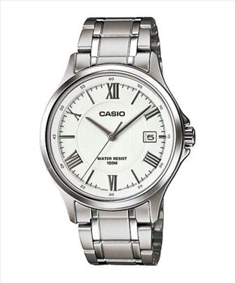 Casio Analog MTP 1384D 7AV silver white original 
