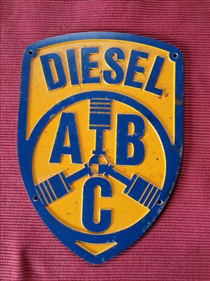 Diesel ABC stari metalni znak sa brodskog motora