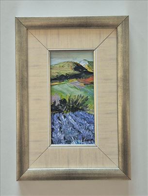 Ulje na lesonitu - Mali pejzaž. Minijatura